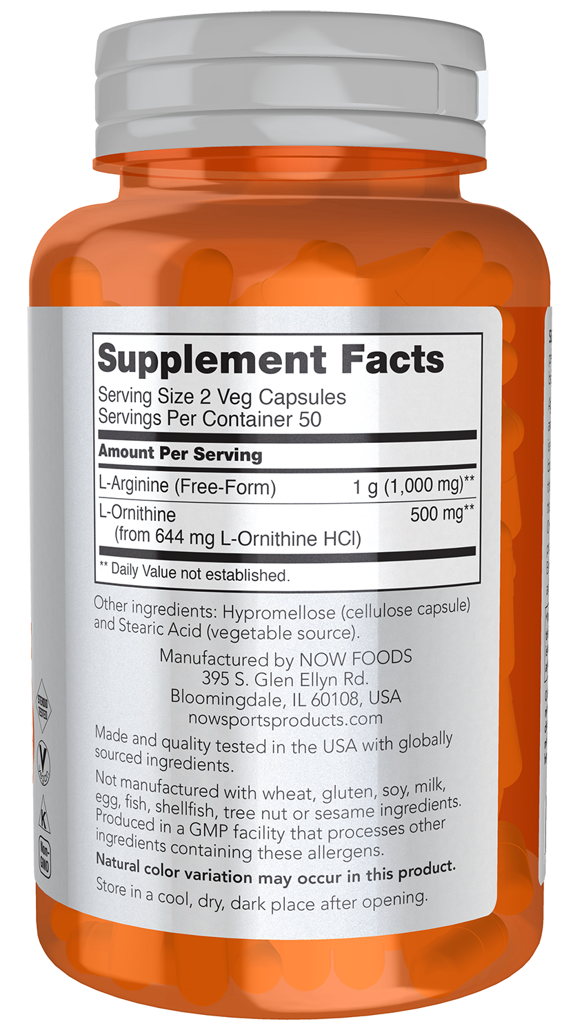 Now ARGININE/ORNITHINE 250 VCAPS