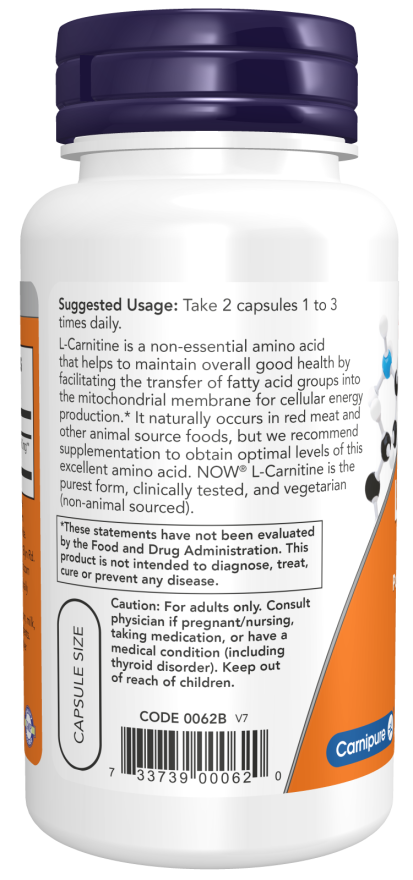 Now CARNITINE 250mg 60 VCAPS