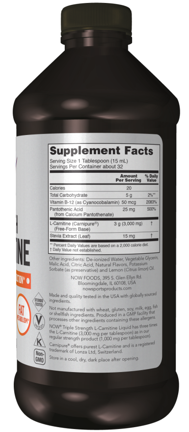 Now CARNITINE LIQUID 3000MG 16 OZ