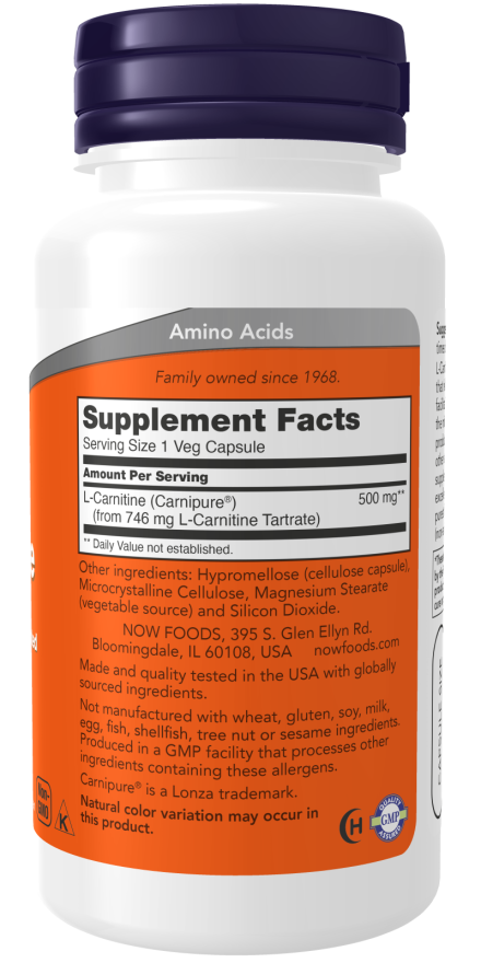 Now CARNITINE 500mg 90 VCAPS