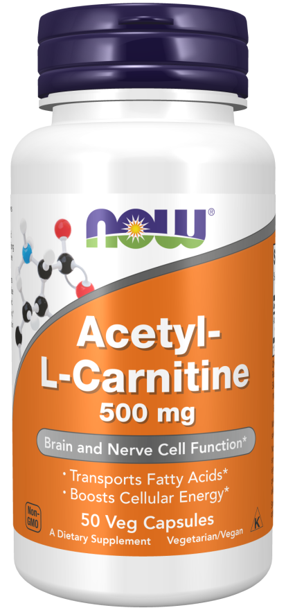 Now ACETYL L-CARN 500mg 50 VCAPS
