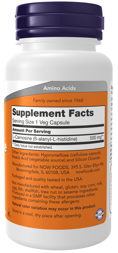 Now CARNOSINE 500MG 50 VCAPS
