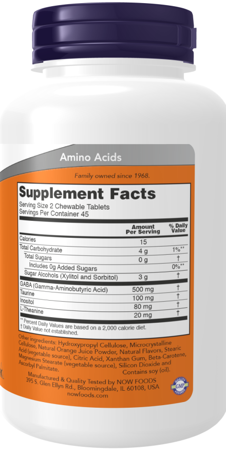 Now GABA 250mg 90 CHEWABLE TABS