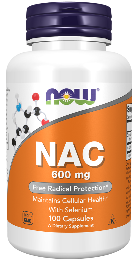 Now NAC-ACETYL CYSTEINE 600mg 100 VCAPS