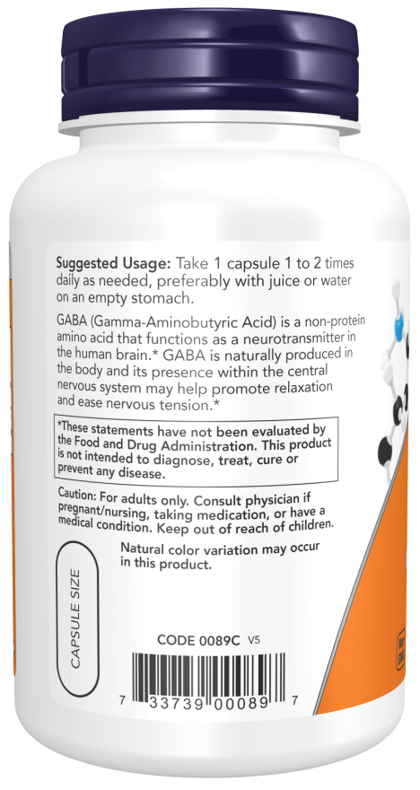 Now GABA 750mg 200 VCAPS