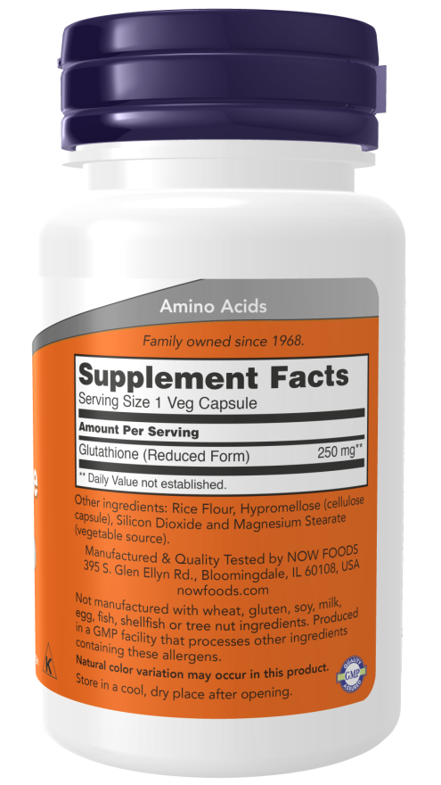 Now GLUTATHIONE 250mg 60 VCAPS