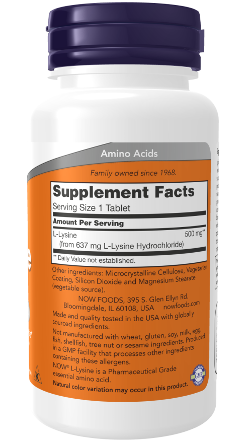 Now LYSINE 500mg 100 TABS