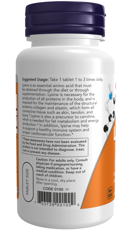 Now LYSINE 500mg 250 TABS