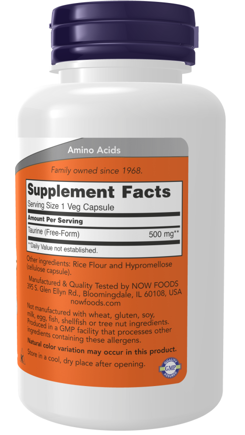Now TAURINE 500mg 100 CAPS