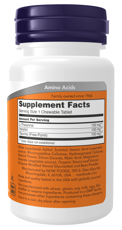 Now L-THEANINE 100MG PLUS 90 LOZ