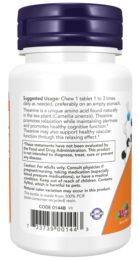 Now L-THEANINE 100MG PLUS 90 LOZ