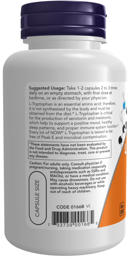 Now L-TRYPTOPHAN 500MG 60 VCAPS