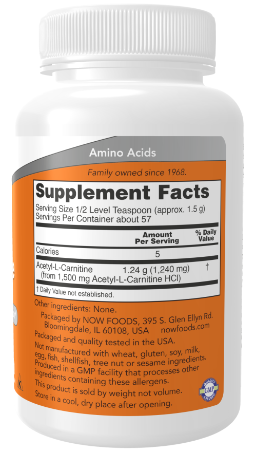 Now ACETYL-L-CARNITINE POWDER 3 OZ