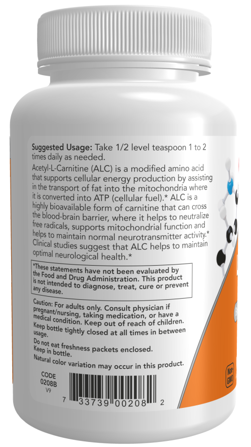 Now ACETYL-L-CARNITINE POWDER 3 OZ