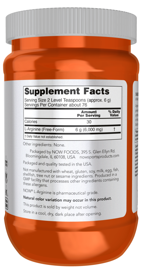 Now Sports L-Arginine Powder Amino Acids