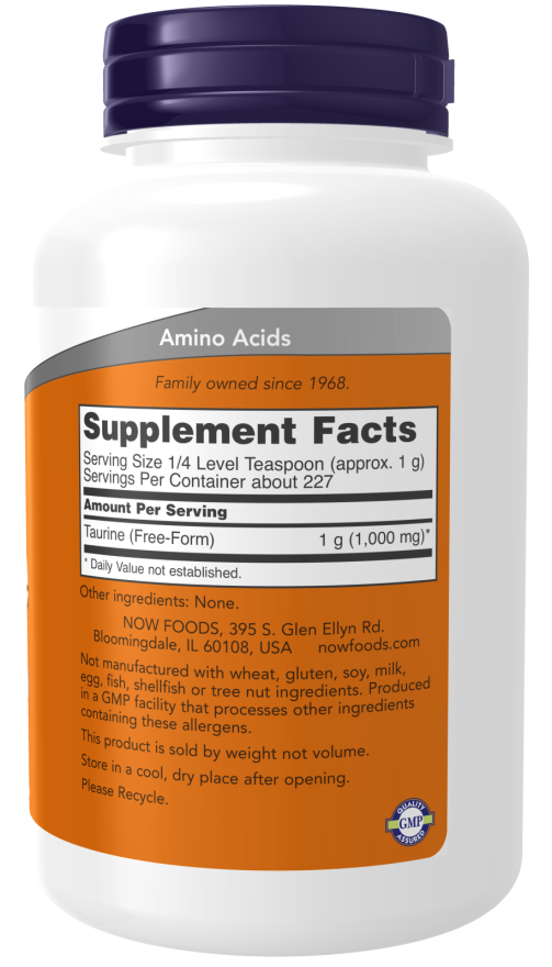 Now TAURINE POWDER 8 OZ