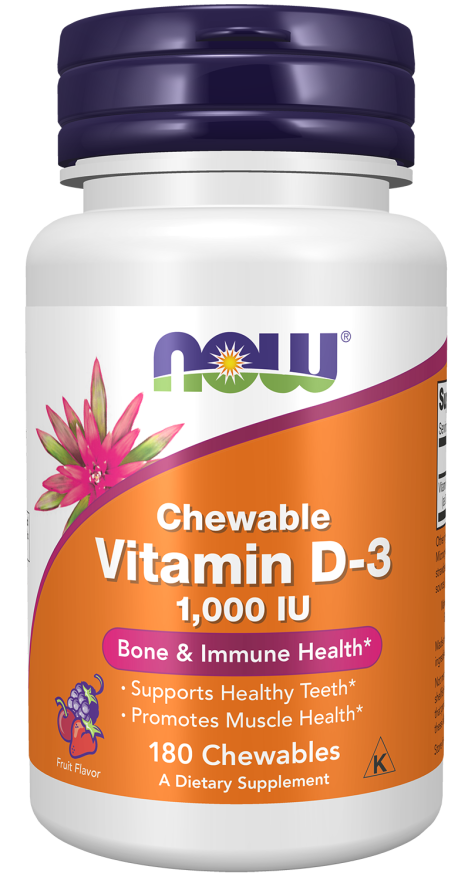 Now VIT D-3 1000 IU FRUITY CHEW 180 LOZ