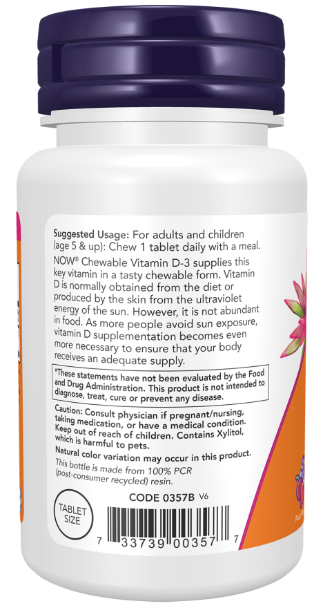 Now VIT D-3 1000 IU FRUITY CHEW 180 LOZ