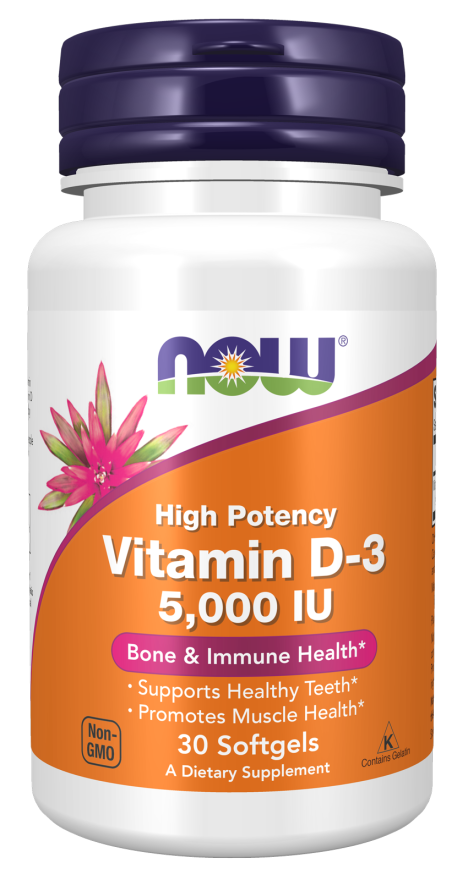 Now VITAMIN D-3 5,000 IU 30 SGELS