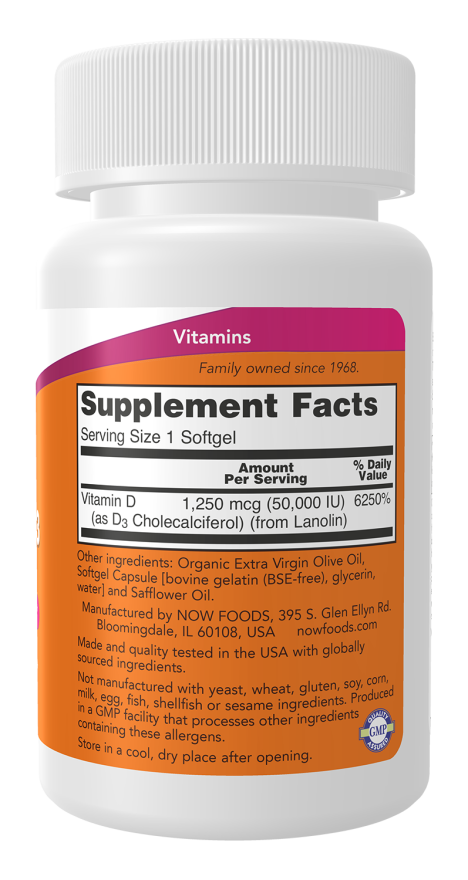 Now VIT D-3 50,000 IU 12 SGELS