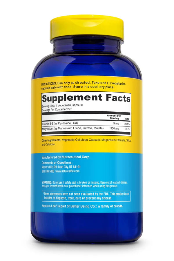 Nature's Life Renewing Magnesium 275 cápsulas 500 mg