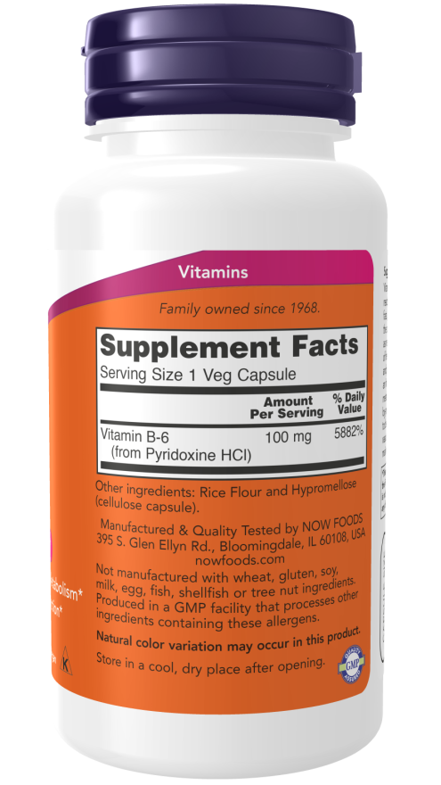 Now B-6 100mg 100 VCAPS