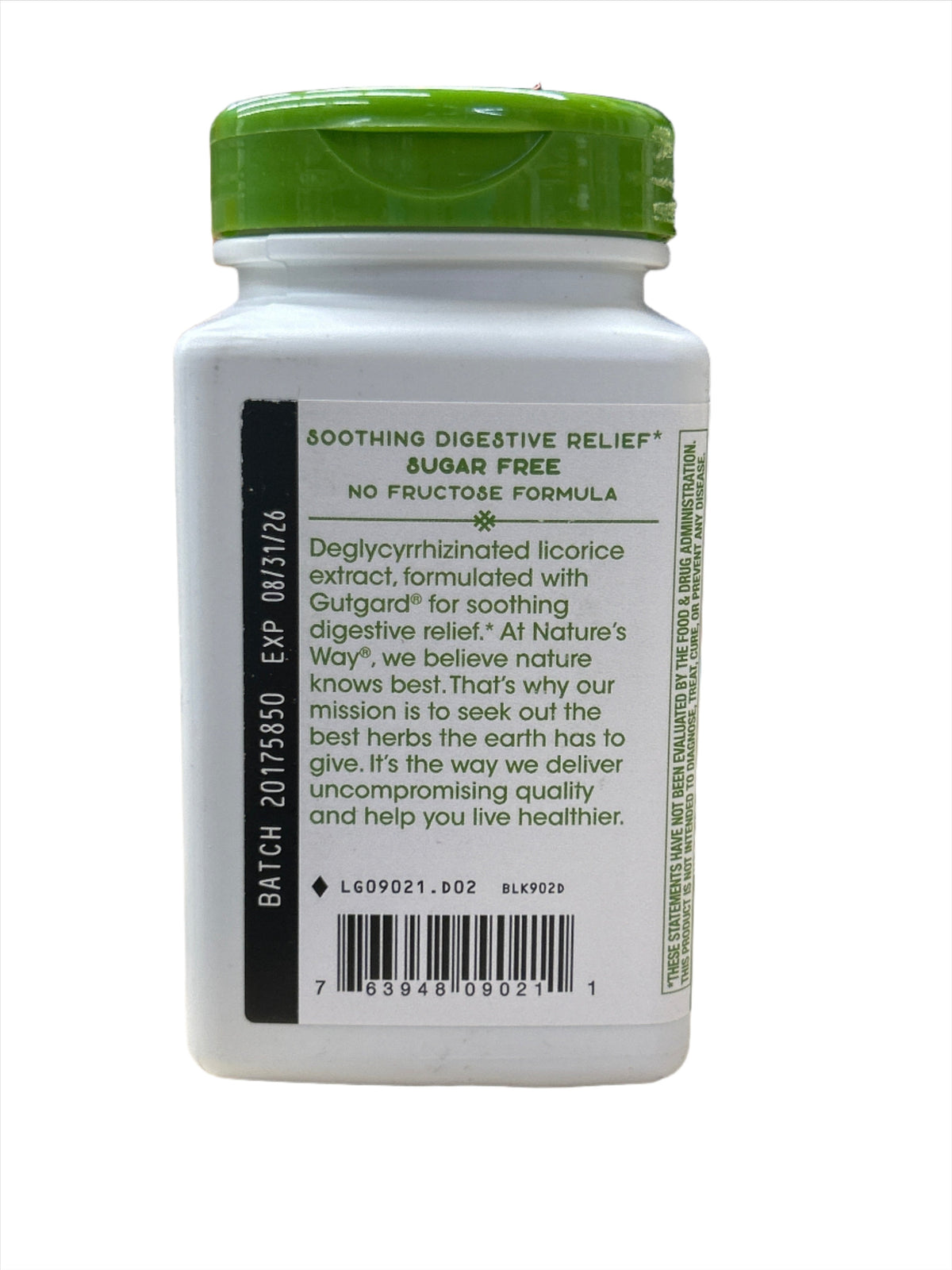 Extracto de raíz de regaliz DGL 100 tabletas masticables