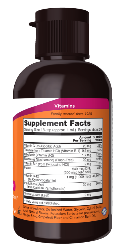 Now B-12,LIQUID B-COMPLEX 8 OZ