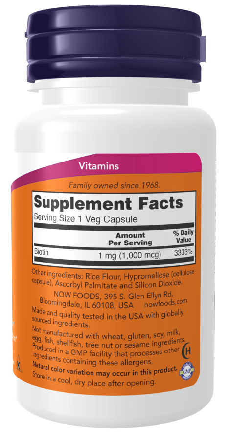 Now BIOTIN 1000mcg 100 VCAPS