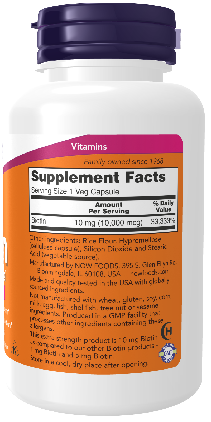 Now BIOTIN 10MG (10,000mcg) 120 VCAPS