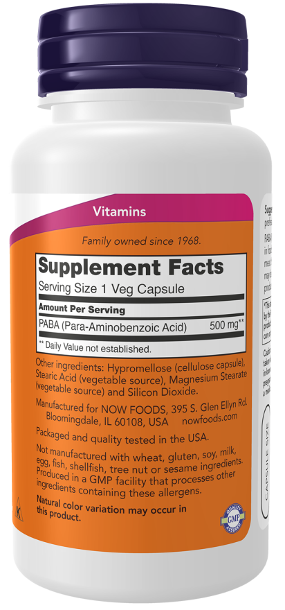 Now PABA 500mg 100 CAPS