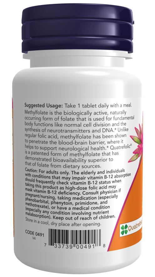 Now METHYL FOLATE 1,000 mcg 90 TABS