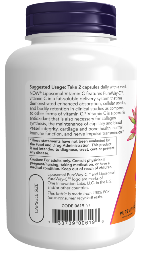 Now LIPOSOMAL VITAMIN C 120 VCAPS