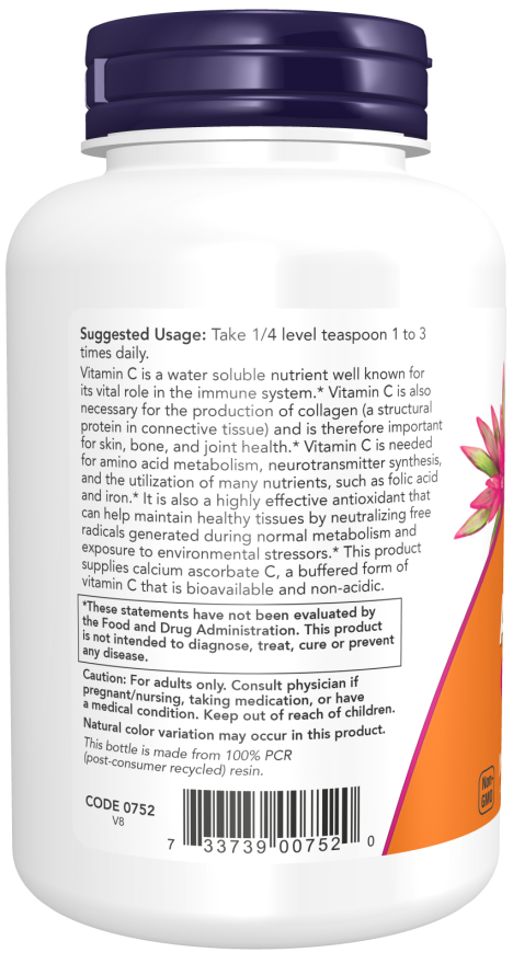 Now CALCIUM ASCORBATE 8 OZ