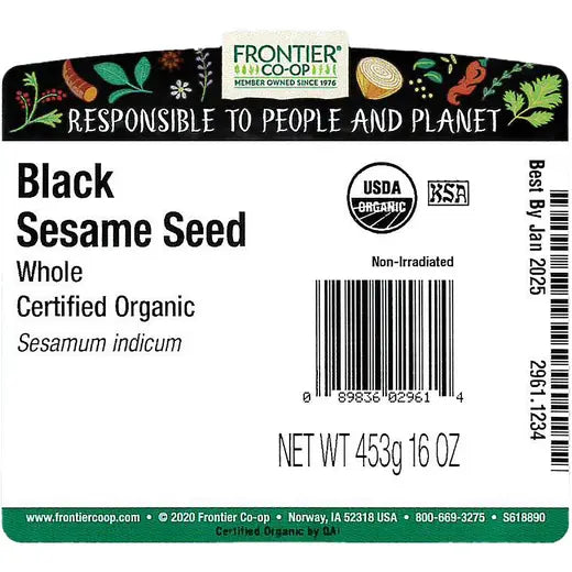 ORGANIC TRADITIONS BLACK SESAME SEEDS 8OZ