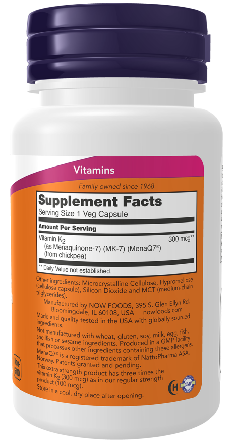 Now VITAMIN K2 (MK-7) 300 mcg 120 VCAPS