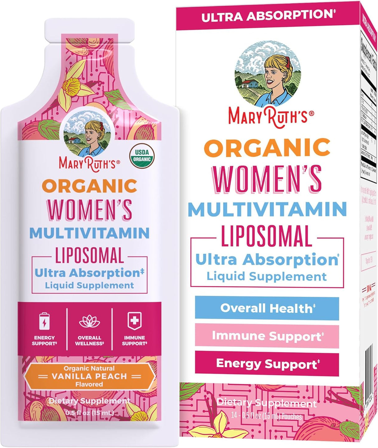 MaryRuth Organics Women's Multivitamin Liposomal Box (14 pouches - 0.5 oz each)