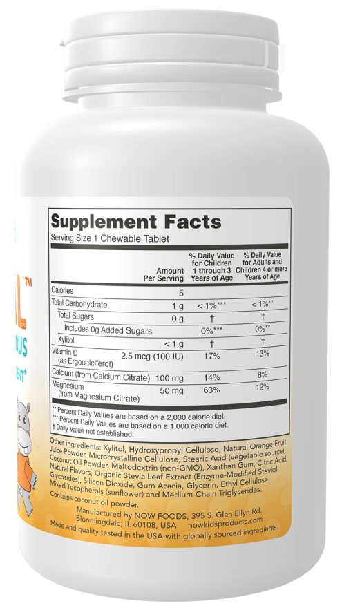 Now KID-CAL CHEWABLE CALCIUM 100 LOZ