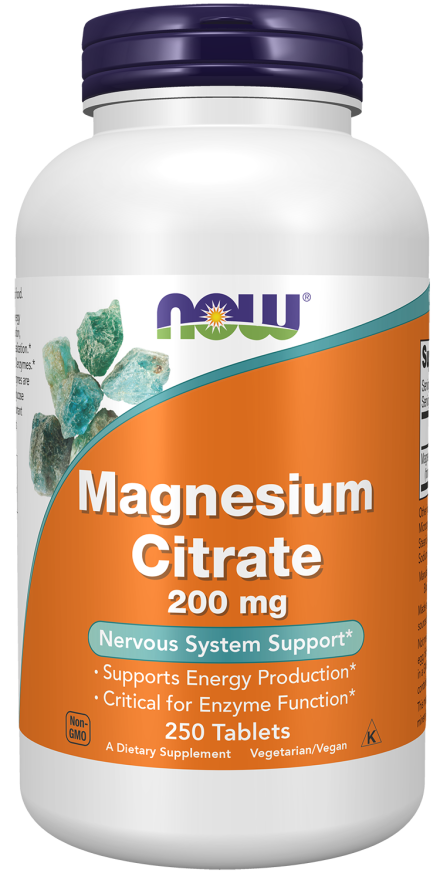 Now MAGNESIUM CITRATE 200mg 250 TABS