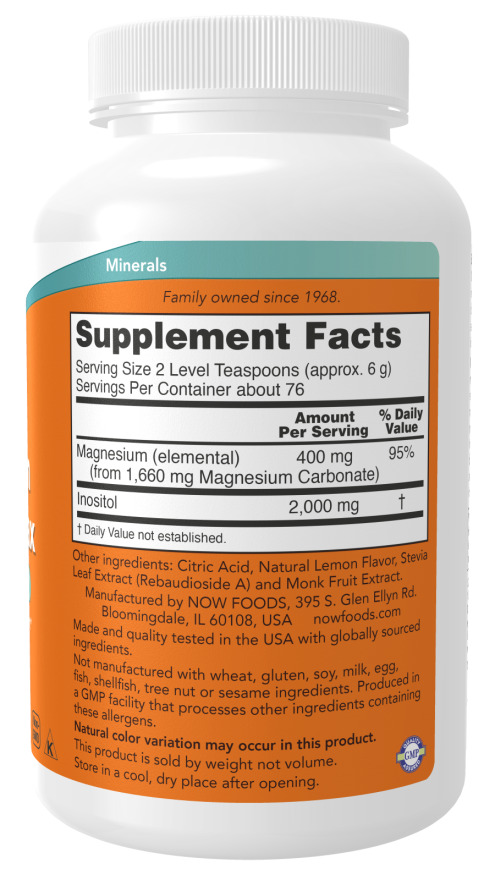 Now MAGNESIUM INOSITOL RELAX POWDER 16 OZ