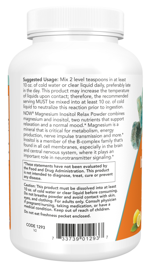Now MAGNESIUM INOSITOL RELAX POWDER 16 OZ