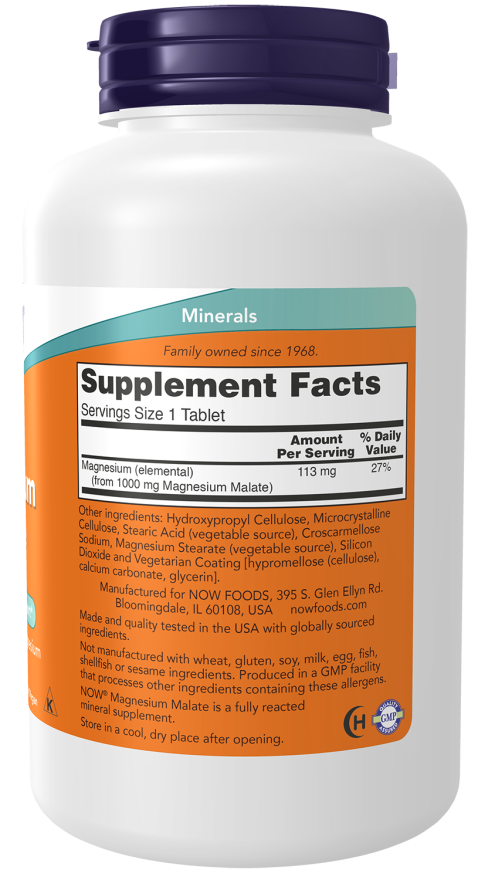 Now MAGNESIUM MALATE 1000mg 180 TABS