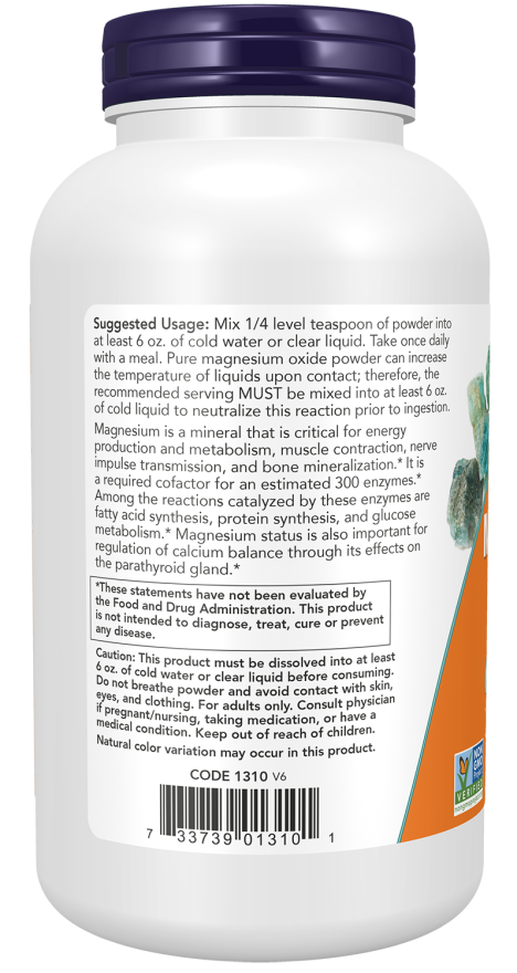 Now MAGNESIUM OXIDE POWDER 8 OZ