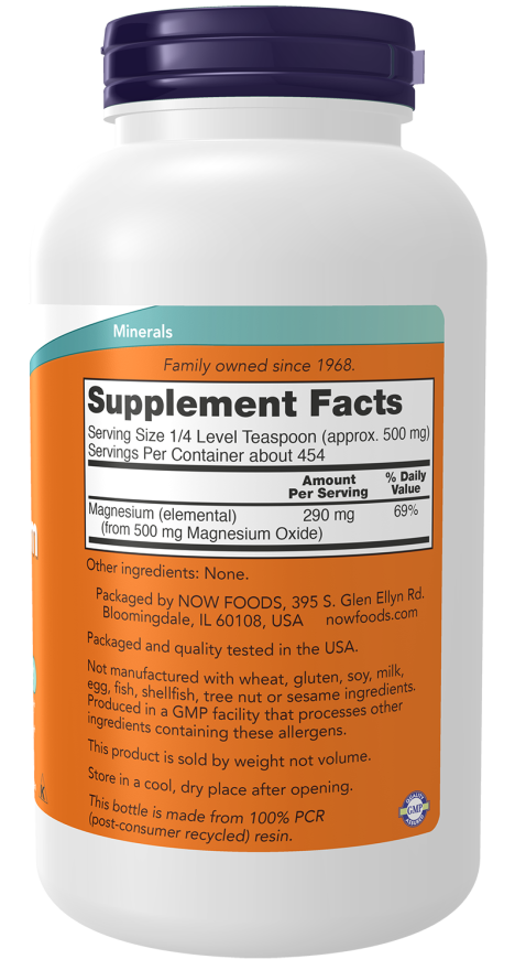 Now MAGNESIUM OXIDE POWDER 8 OZ