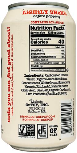 CULTURE POP SODA Strawberry Rhubarb Soda Singles 12 OZ