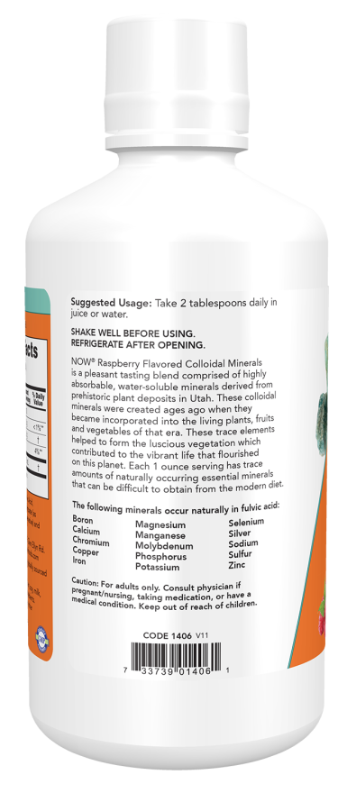 Now COLLOIDAL MINERALS RASPBERRY 32 OZ