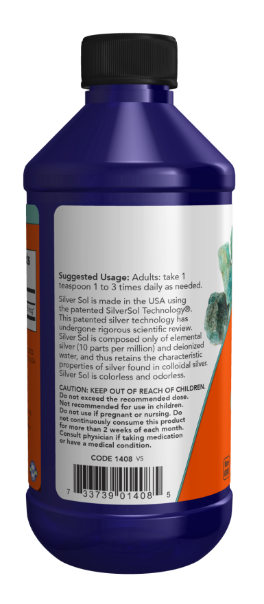 Now SILVER SOL 10 PPM LIQUID 8 FL. OZ.