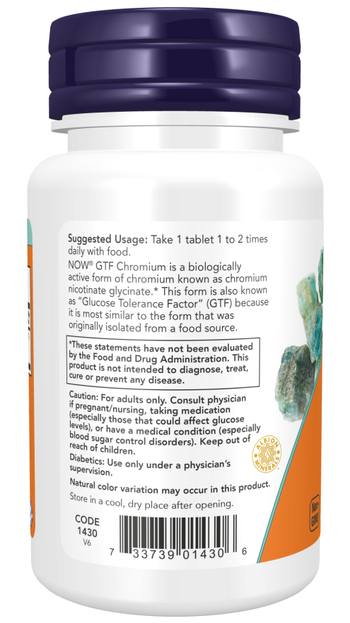 Now GTF CHROMIUM 200mcg 100 TABS
