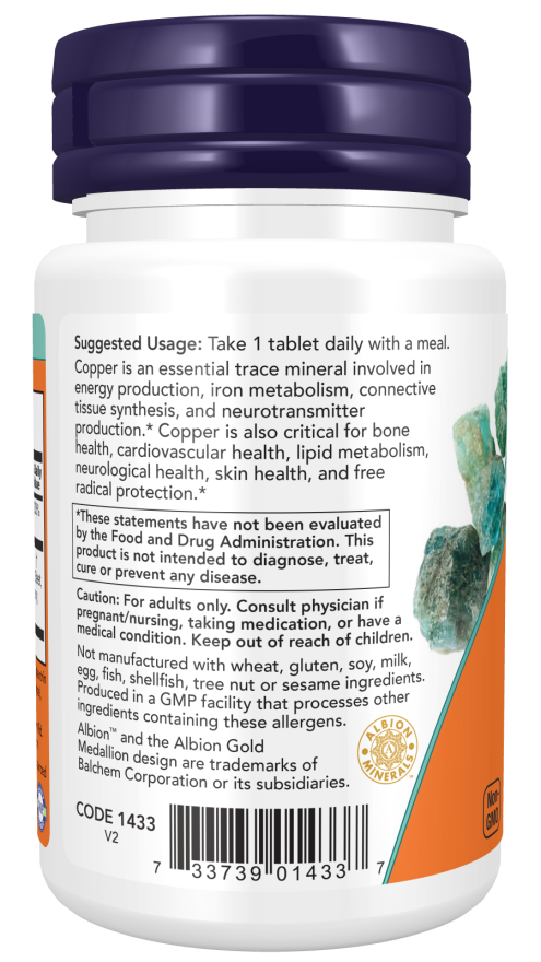 Now COPPER GLYCINATE 3mg 120 TABS