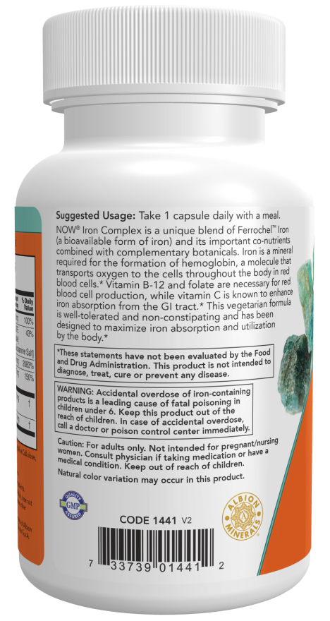 Now IRON COMPLEX CAPS (GLYCINATE) 100 VCAPS